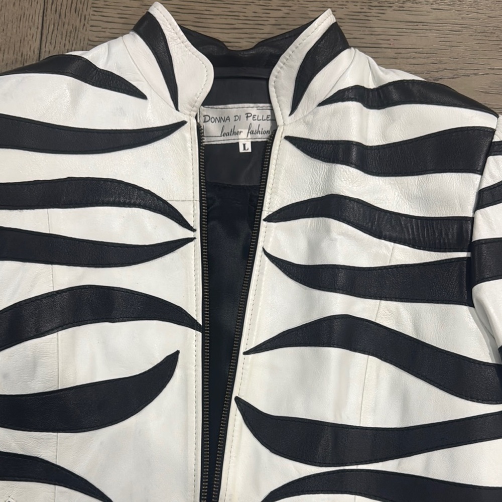 Black and White Leather Jacket